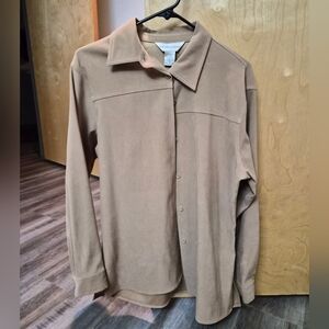 Casual Corner Beige Button-Up Blouse